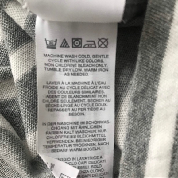 3/$20 J Crew striped turtleneck top gray white - Picture 5 of 8